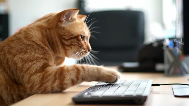 Cat's Day at the Office Typing, Playtime & Cute Moments