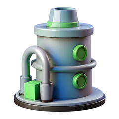 3D Render of a Futuristic Industrial Machine or