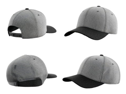 Gray baseball cap, multiple views (5)