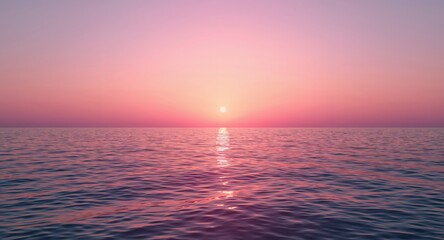 Fototapeta premium Serene Horizon. A Blend of Water, Light, and Color, Reflecting a Tranquil Dawn.