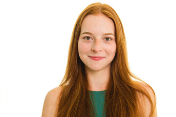 Pretty 18 years old blonde girl posing in studio