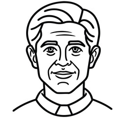 Obraz premium Cartoon drawing of a bearded man's face, a fun and expressive sketch