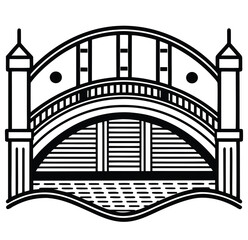 Vector illustration of an ancient city skyline with a silhouette of a building tower, an art symbol of architecture and travel
