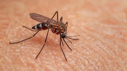 mosquito sucking blood extreme macro