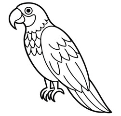 Colorful parrot sitting on a branch vector illustration on white background