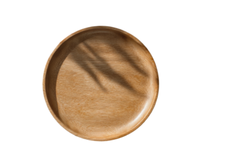 Empty light beige wooden oval plate, shadow