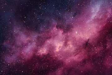 Obraz premium Dark pink and purple galaxy patterned background featuring swirling cosmic clouds and scattered stars creating an ethereal atmosphere above a dreamlike landscape