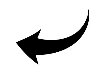 Curved back arrow PNG transparent icon for undo, return, reply, navigation, back button, UI, app design, web elements, and digital interfaces