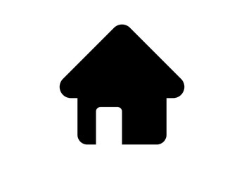 Black solid home PNG transparent icon, simple house symbol for websites, apps, UI, navigation, real estate, property, housing, and design