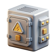 3D Render of a stylized electrical box with