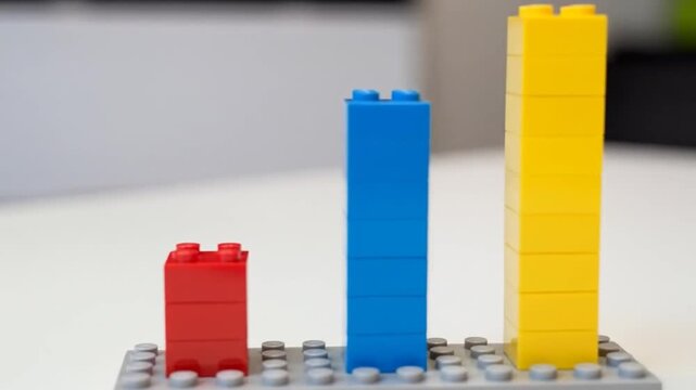 Colorful bar graph made of building blocks (1)