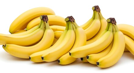 Fresh yellow bananas pile, healthy natural fruit snack