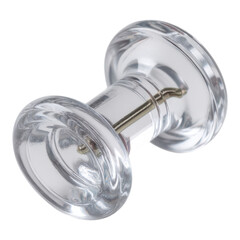 Clear Glass Door Knob with Stainless Steel Mechanism in Isolated View
