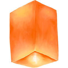 Illustration of a glowing orange sky lantern, symbol of wishes and hope, commonly released during Loy Krathong and Yi Peng festivals in Thailand.