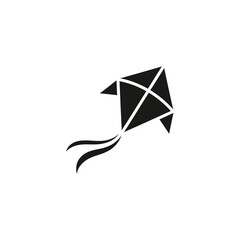 Simple black kite icon design illustration.