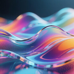 blue fractal glass gradient colorful wave blurred background, noise textured abstract transparent glass trendy wallpaper, for web, banner, fashion, technology