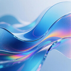 blue fractal glass gradient colorful wave blurred background, noise textured abstract transparent glass trendy wallpaper, for web, banner, fashion, technology