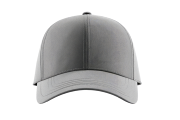 Gray baseball cap, front view.  Flat, solid gray material.  Classic design, simple style.  Visor and crown are a consistent shade.  No embellishments or logos