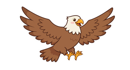Obraz premium Cartoon eagle flying illustration