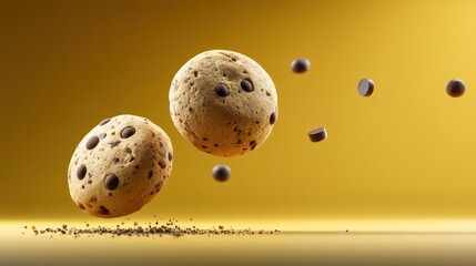 Levitating chocolate 3d cgi still image for food and dessert themes