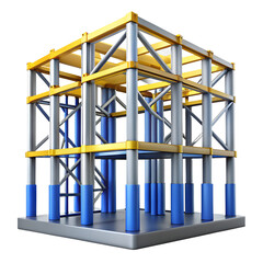 3D Model of Steel Building Frame Structure 
