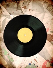 Obraz premium Vintage vinyl record on aged paper