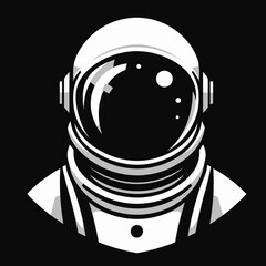 Stylized space suit vector illustration featuring an astronaut with a glossy helmet