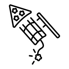 A line style icon showing fireworks