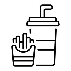 A linear style icon representing fast food