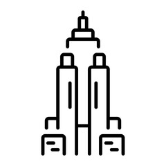 An outline style icon depicting empire state