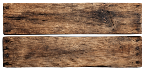 Close-up of two weathered wooden planks