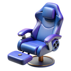 Isometric 3D virtual reality gaming chair on white background.