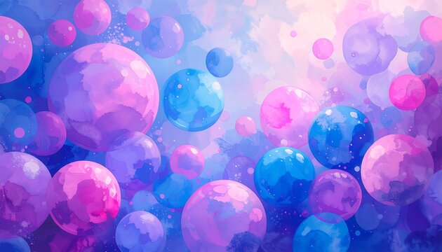 Floating vibrant spheres - Powered by Adobe