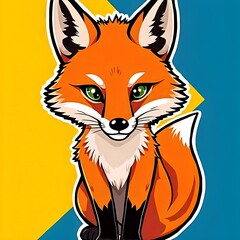 Obraz premium Vector illustration of fox 