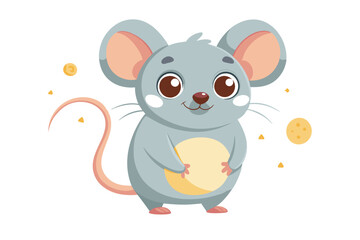 Obraz premium Cute Mouse Cartoon Vector Illustration