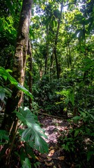 Lush tropical forest path