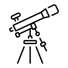 A line style icon showing telescope