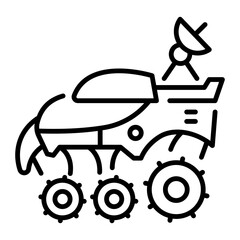 An outline style icon depicting reentry vehicle