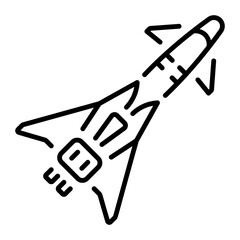 A linear style icon representing spacecraft