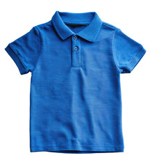 A vibrant royal blue polo shirt,  short sleeves,  classic collar,  button closure