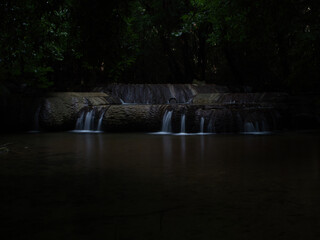 Phurin Waterfall during the dry season, the water dries up.