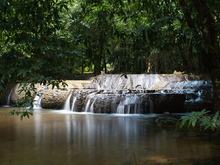 Phurin Waterfall during the dry season, the water dries up.