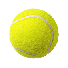 Yellow tennis ball,  round,  with white lines