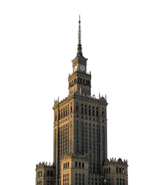 The Palace of Culture and Science, Palac Kultury i Nauki, in Warsaw, Poland, an iconic high-rise