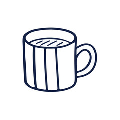 A hot beverage in a white ceramic mug with a handle, perfect for a morning coffee or tea