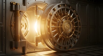 Obraz premium Safeguard Your Fortune: A Vault of Light, protecting your wealth