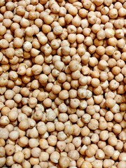 Fresh organic ecological fine chickpeas at the supermarket to make hummus and couscous