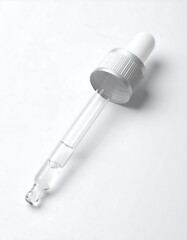 Clear dropper bottle with liquid inside