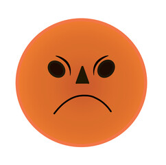 Angry face emoji icon vector illustration with transparent background png 