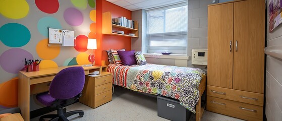Vivid juvenile lodging area showcasing common trimmings and fittings. The enclosure holds a mattress with sapphire duvet and ivory cloth.

